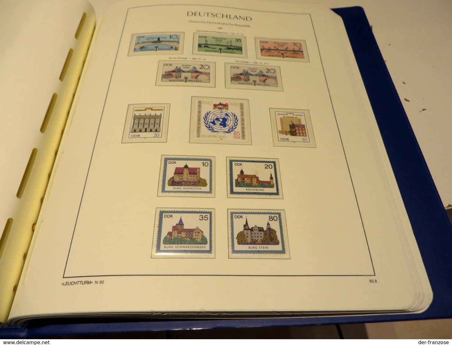 DEUTSCHLAND - D D R  1980 bis 1990  LEUCHTTURM - FALZLOS - VORDRUCKTEX  mit   ** /  MARKEN im BINDER