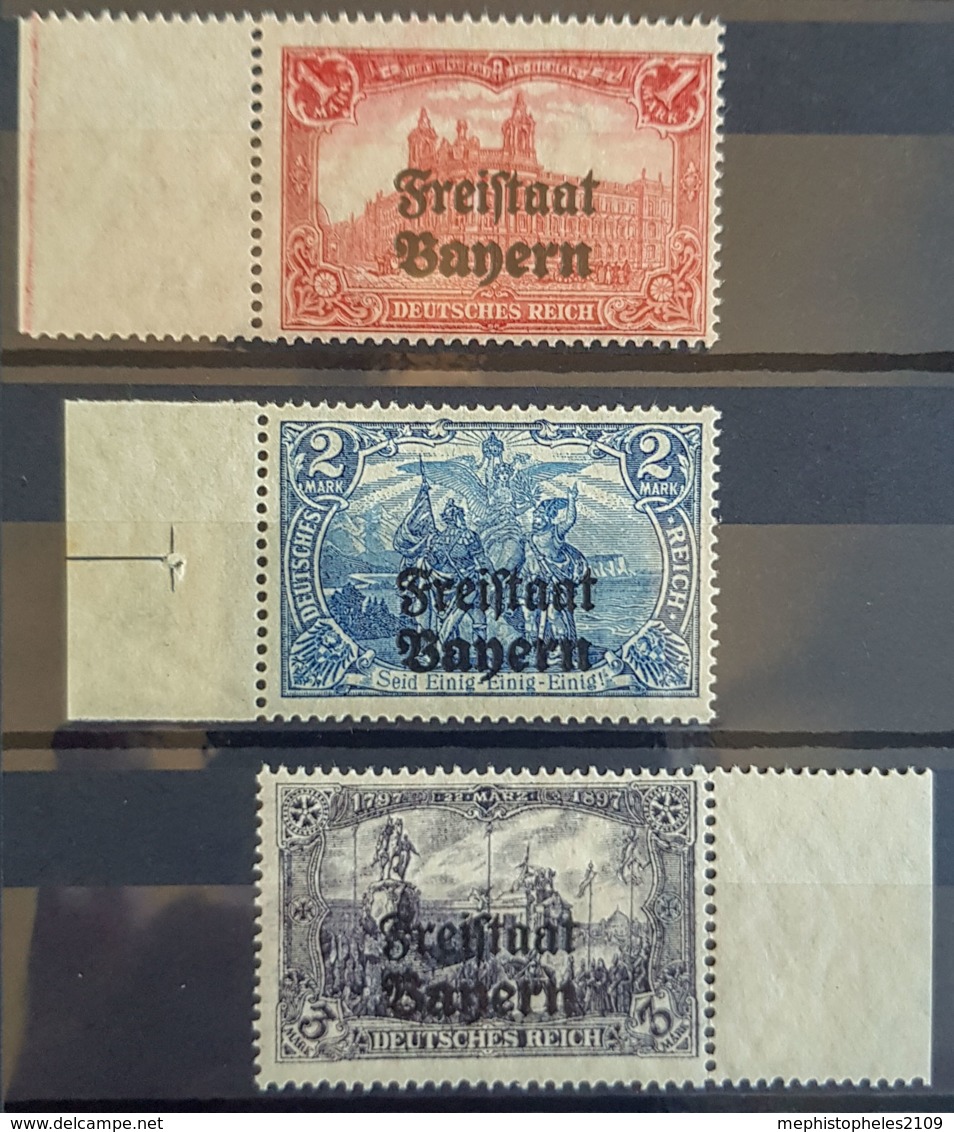 BAVARIA 1919 - MNH - Mi 148B, 149B, 150B - Randstücke - Autres & Non Classés