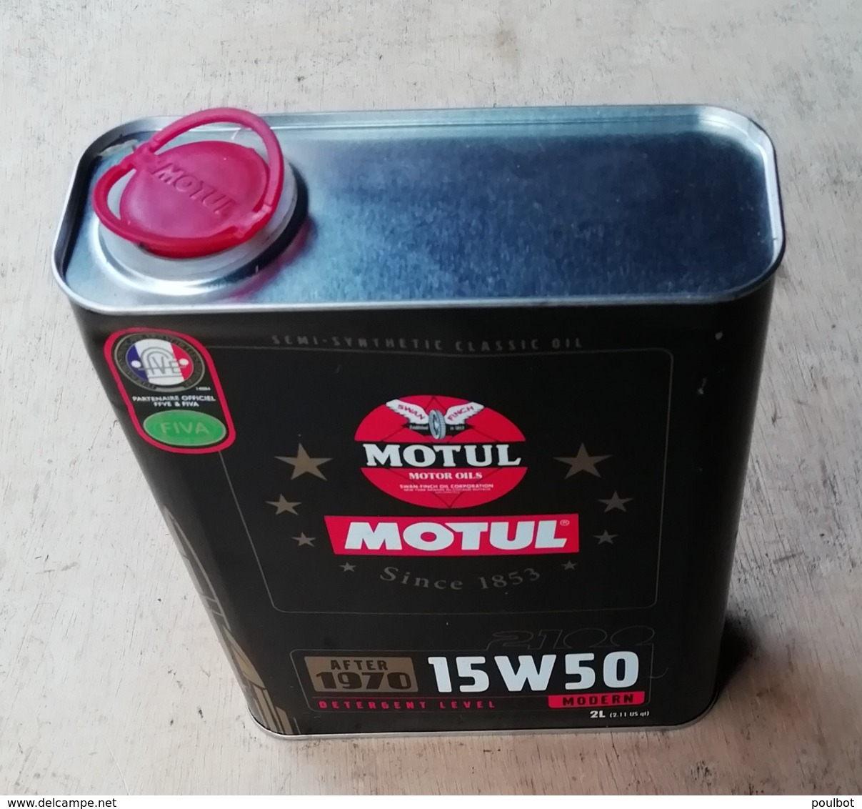 MOTUL 15 W 50 AFTER 1970  Bidon D'huile Ancien En Tole Pour Collection - Voitures