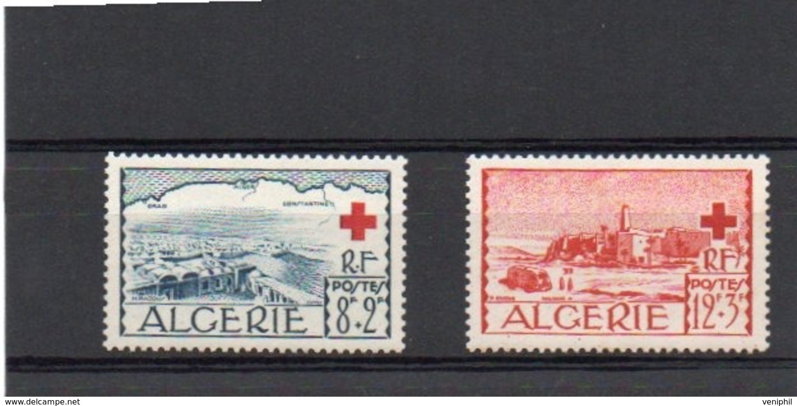 ALGERIE - SERIE N° 300 A 301 NEUF CHARNIERE - ANNEE 1952  AU PROFIT DE LA CROIX ROUGE - Neufs