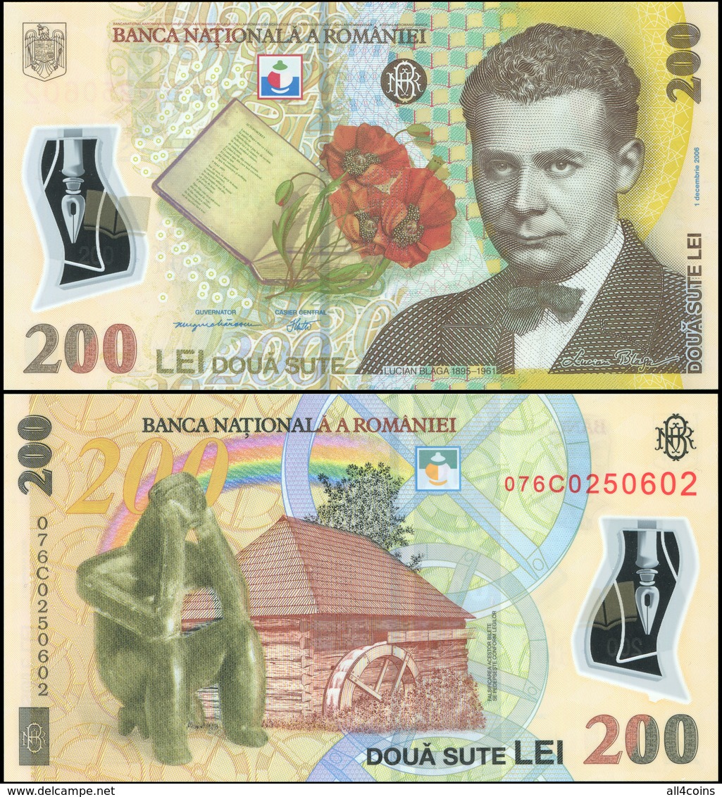 Romania 200 Lei. 2007 Polymer Unc. Banknote Cat# P.122b - Roemenië