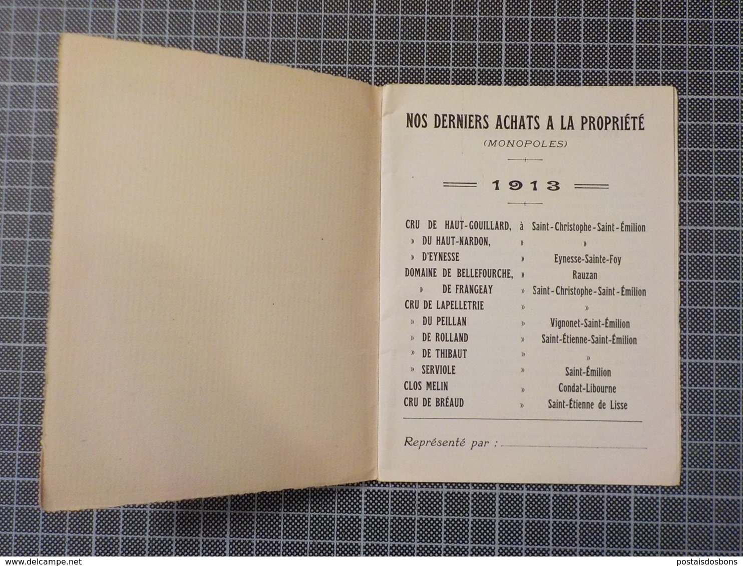 Cx 12) Ephemera Catalogue De Vins LA TREMBLADE  1913 Union Generale Vinicole Des Charentes & De La Gironde - Other & Unclassified