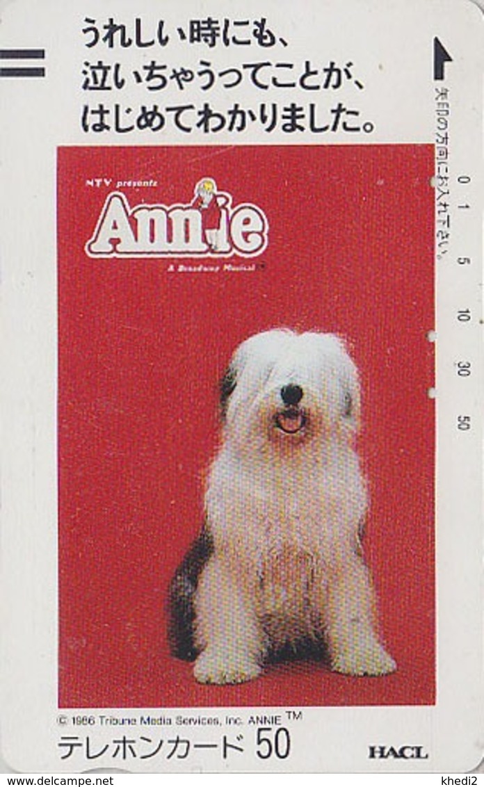 TC Ancienne Japon / 110-4042 - Film Cinéma MUSICAL - ANNIE  Animal CHIEN BOBTAIL DOG Japan Movie Front Bar Pc / A  11739 - Cinema