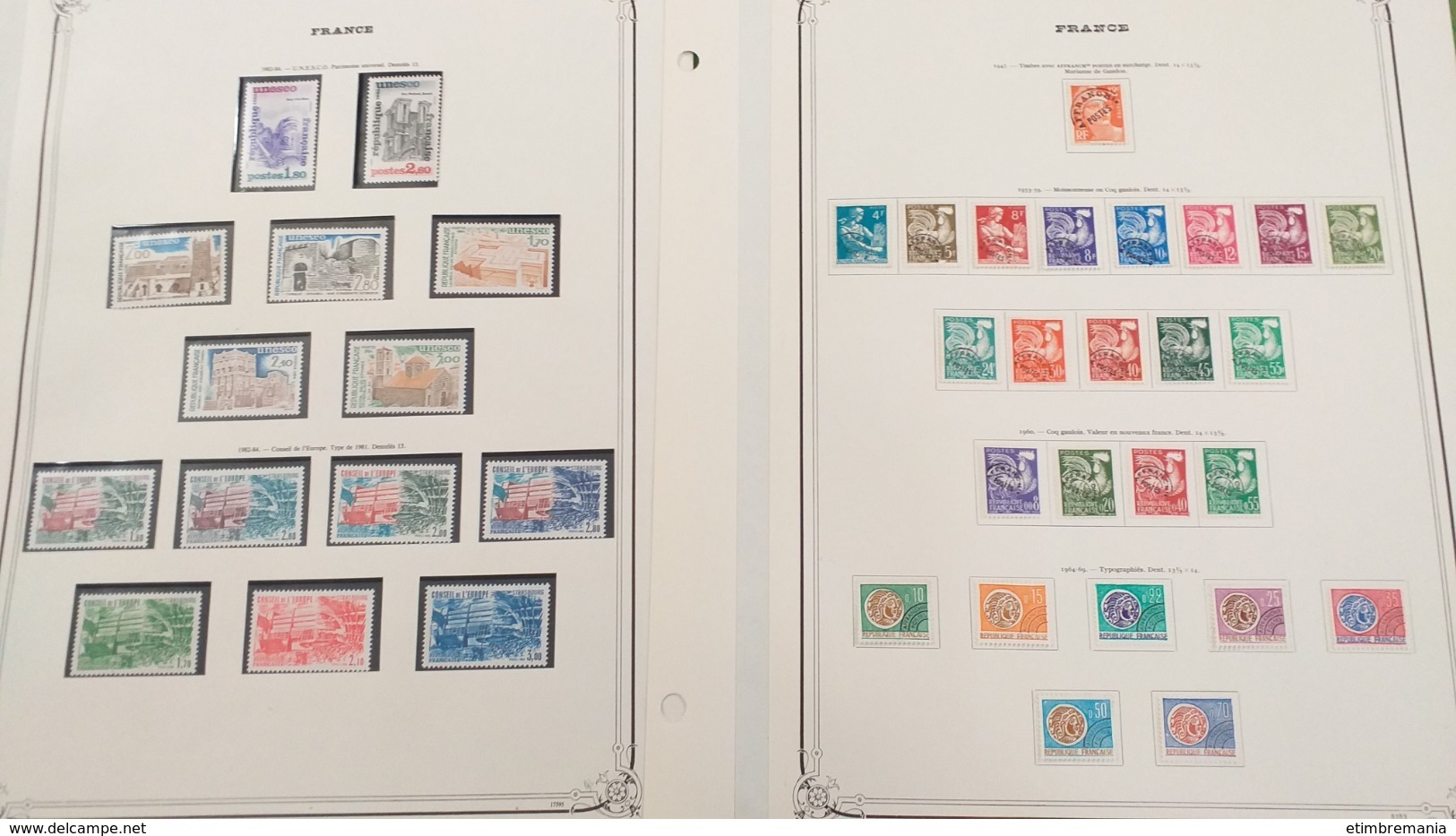 LOT N° 1048 FRANCE 1939 / 1985 neufs * / ** collection dans un album yvert charniere jusqu'en 1971 ensuite neufs **