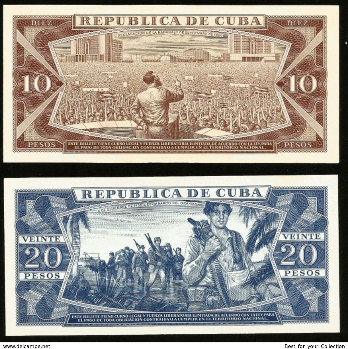 * Cuba 1 3 5 10 20  Pesos 1983 - 1988 ! UNC ! Set 5 Notes #D13 - Cuba