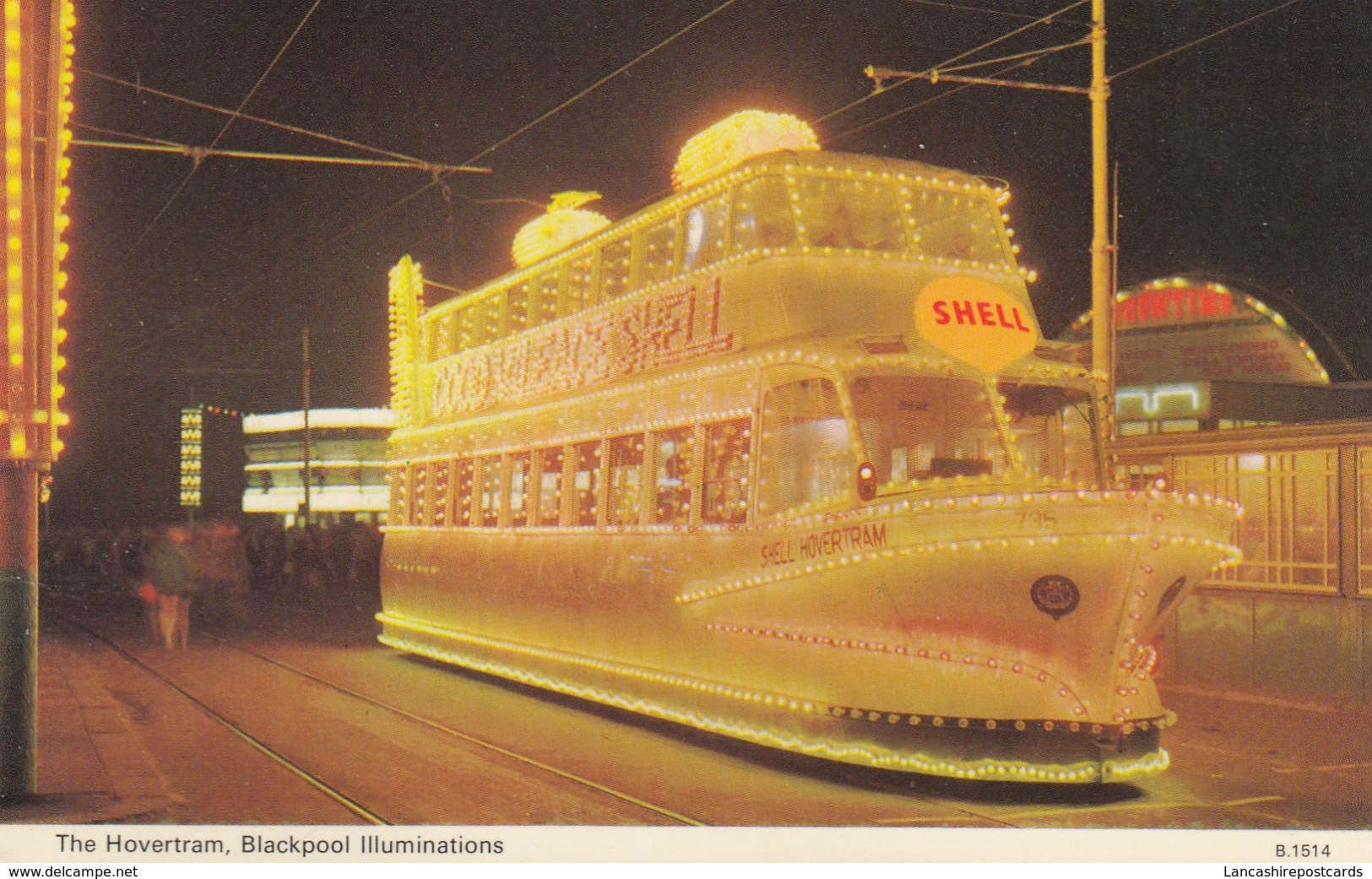 Postcard The Hovertram Blackpool Illuminations Advertising Shell Tram Interest My Ref  B13716 - Tramways