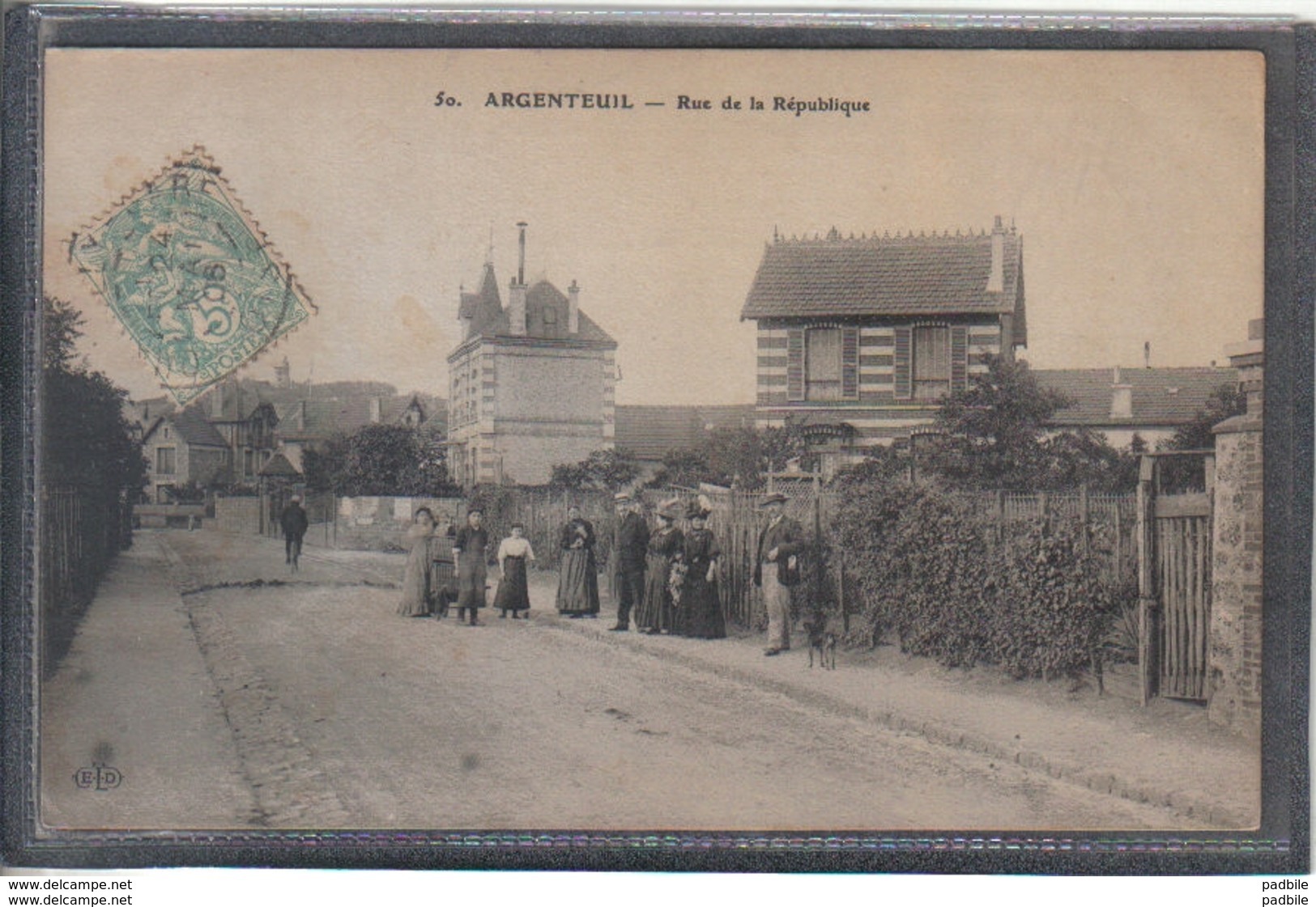 Carte Postale 95. Argenteuil  Rue De La République Très Beau Plan - Argenteuil