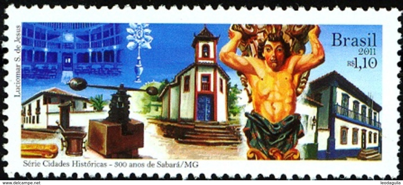 BRAZIL 2011 -  Historic Cities Series  - 300 Years Of Historic City Of "Sabará "  - State Of Minas Gerais  - Used - Used Stamps