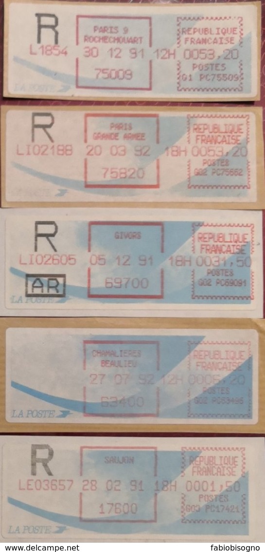 1991/92 France  -  Used Stamps On Fragment - 1988 Type « Comète »