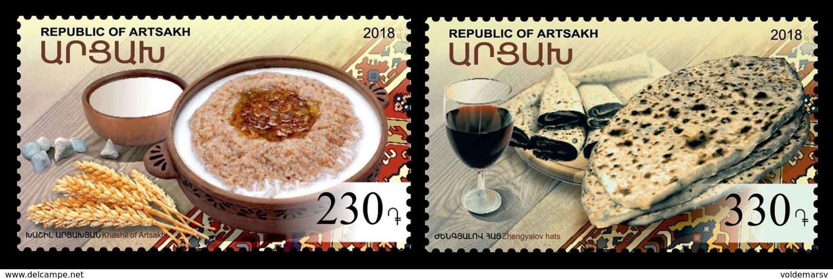 Armenia (Nagorno-Karabakh) 2018 Mih. 176/77 Gastronomy. National Cuisine MNH ** - Armenia