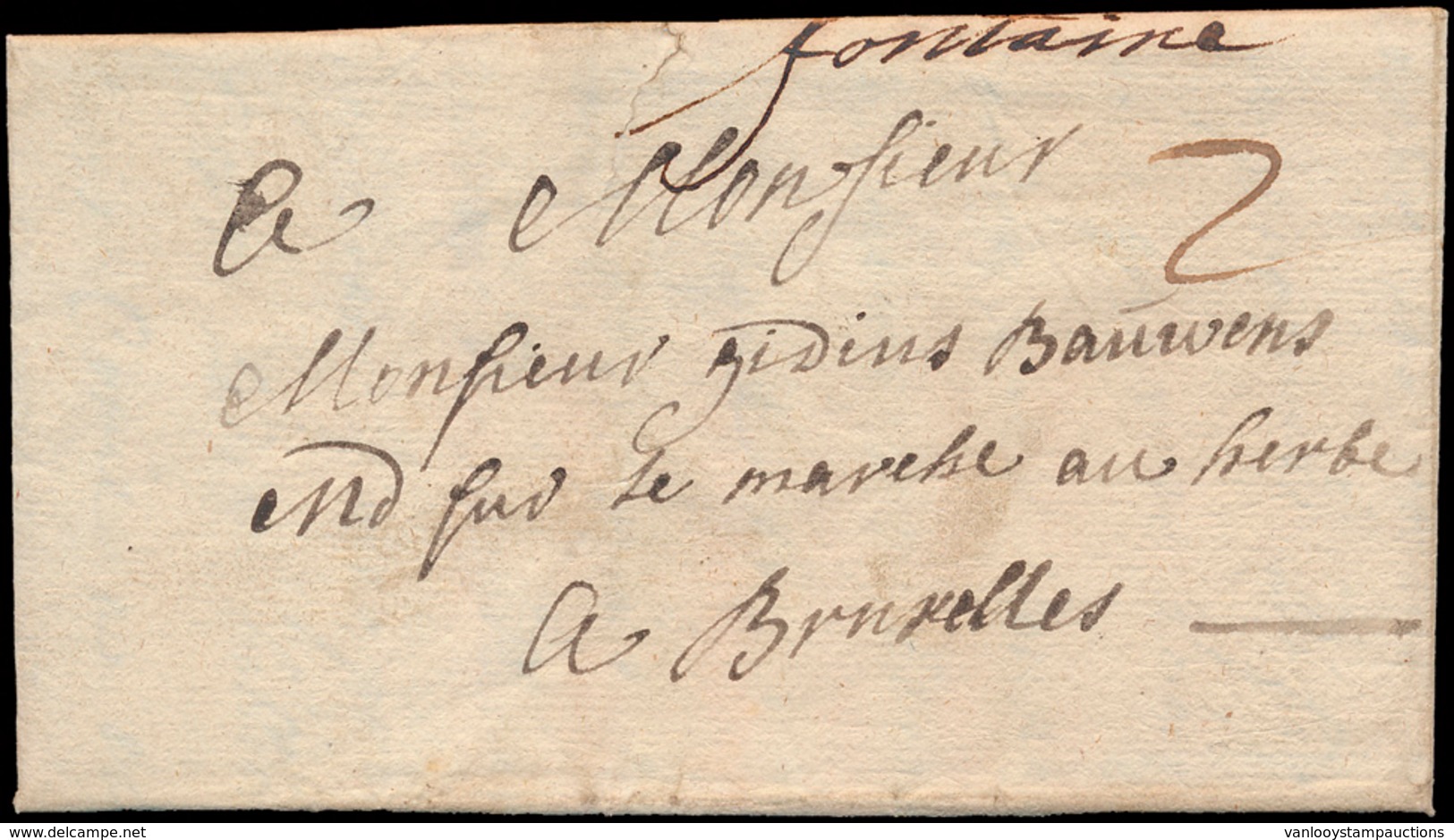 ) 1743, Brief Van Fontaine L' Ev - Other & Unclassified