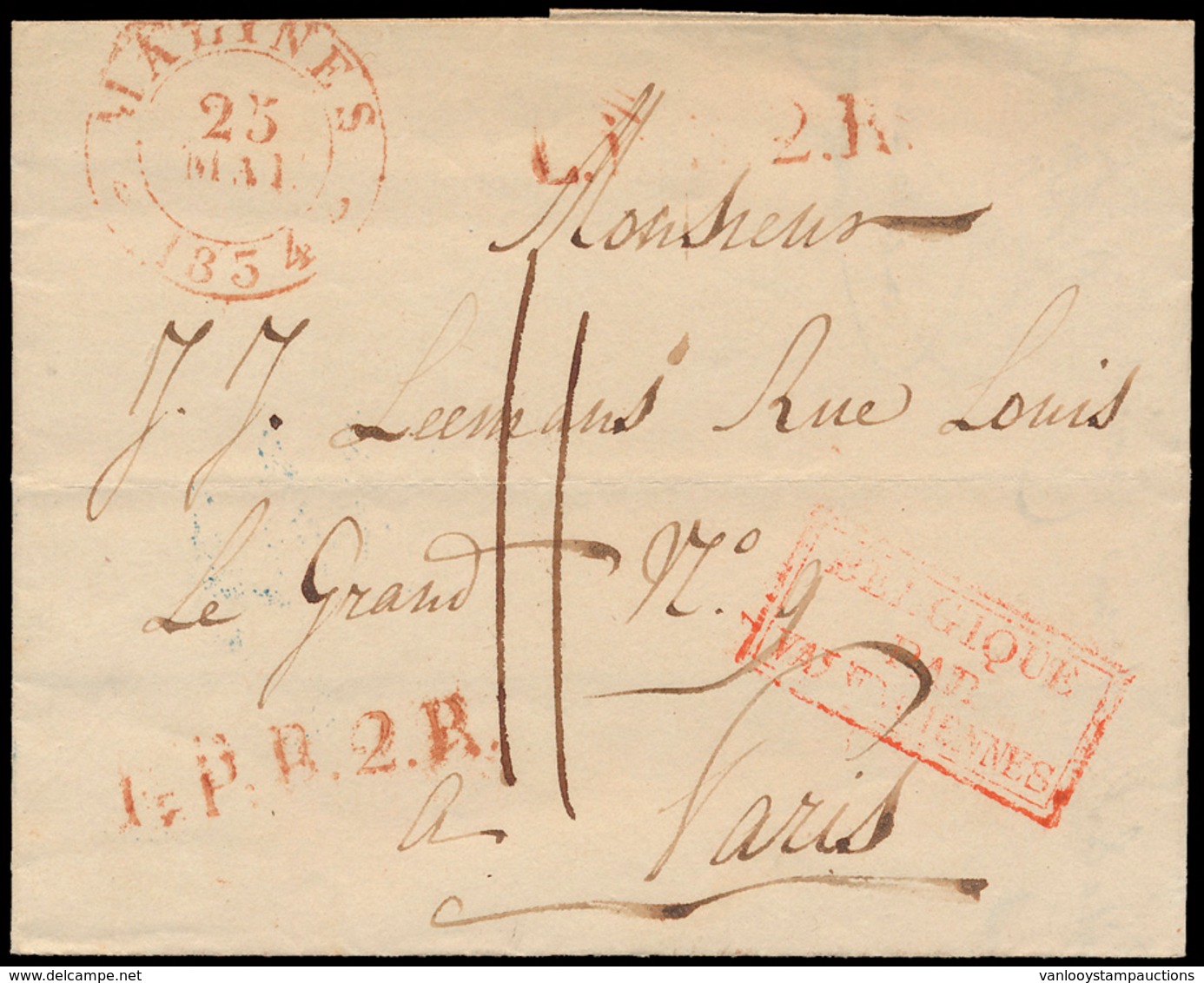 ) 1834, Brief Van Malines Naar P - Other & Unclassified