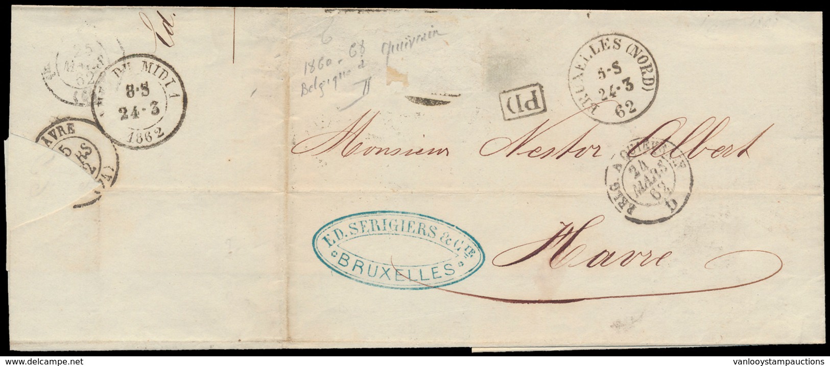 ) 1862, Brief Van Bruxelles Naar - Other & Unclassified