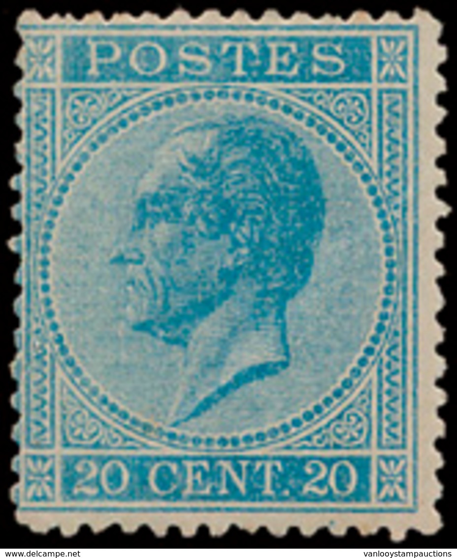 ** N° 18a '20 Cent. Lichtblauw' Z - 1865-1866 Profile Left