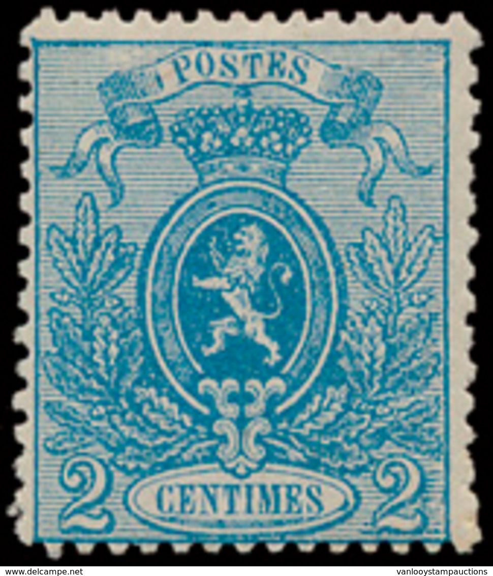 ** N° 24 '2 Cent. Blauw' Fris Van - 1866-1867 Coat Of Arms