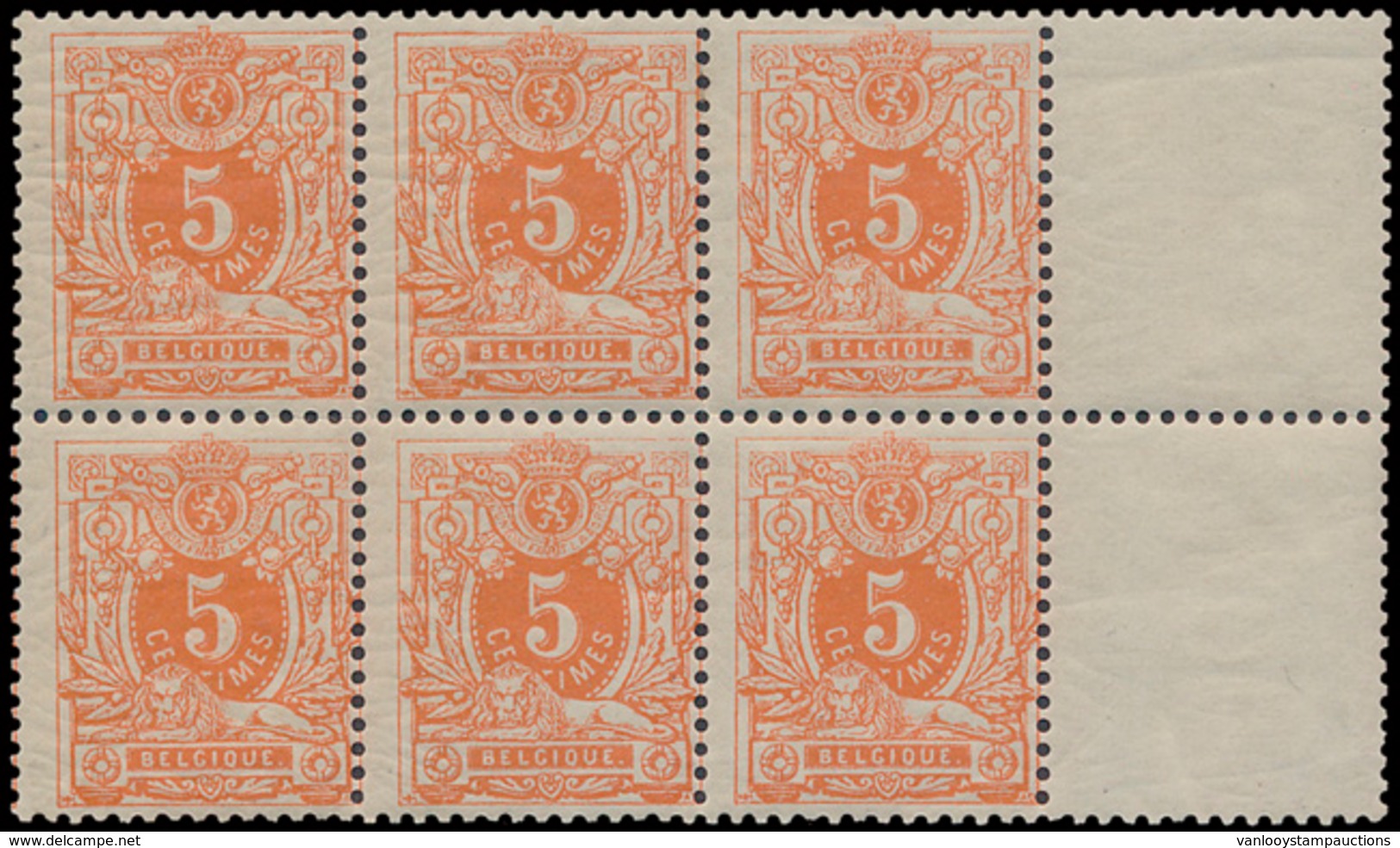 **/* N° 28 B '5c Okerrood, Tanding - 1869-1883 Leopold II