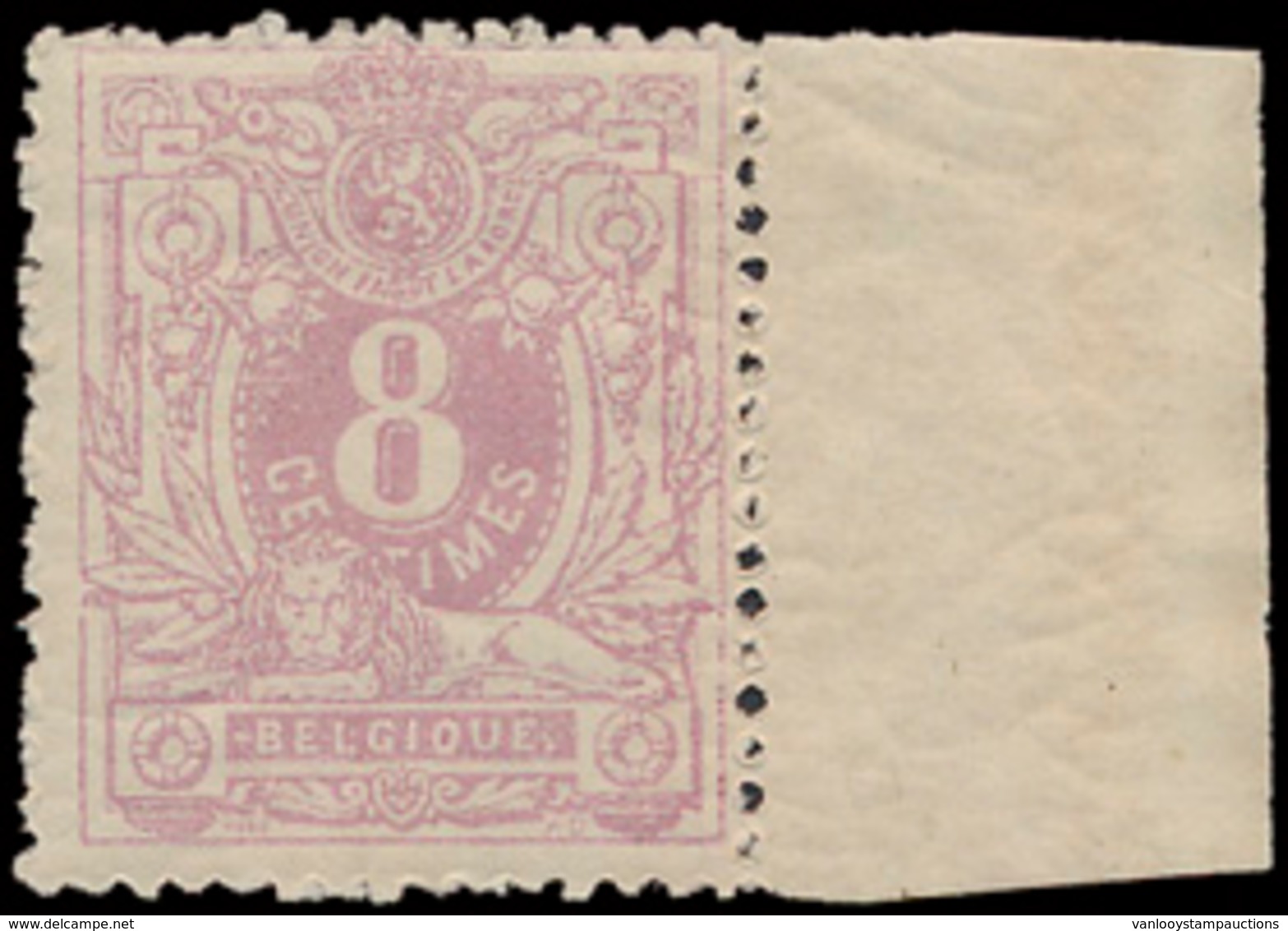 ** N° 29 '8c Violet' Met Bladboor - 1869-1883 Leopold II