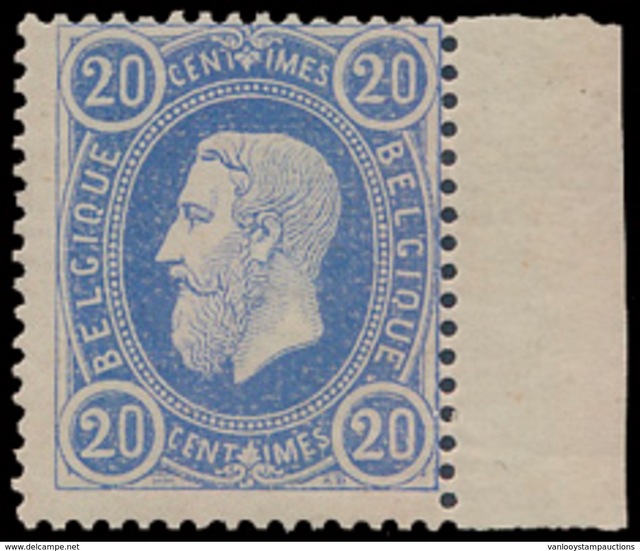 ** N° 31A '20 Cent. Hevigblauw' M - 1869-1883 Leopold II