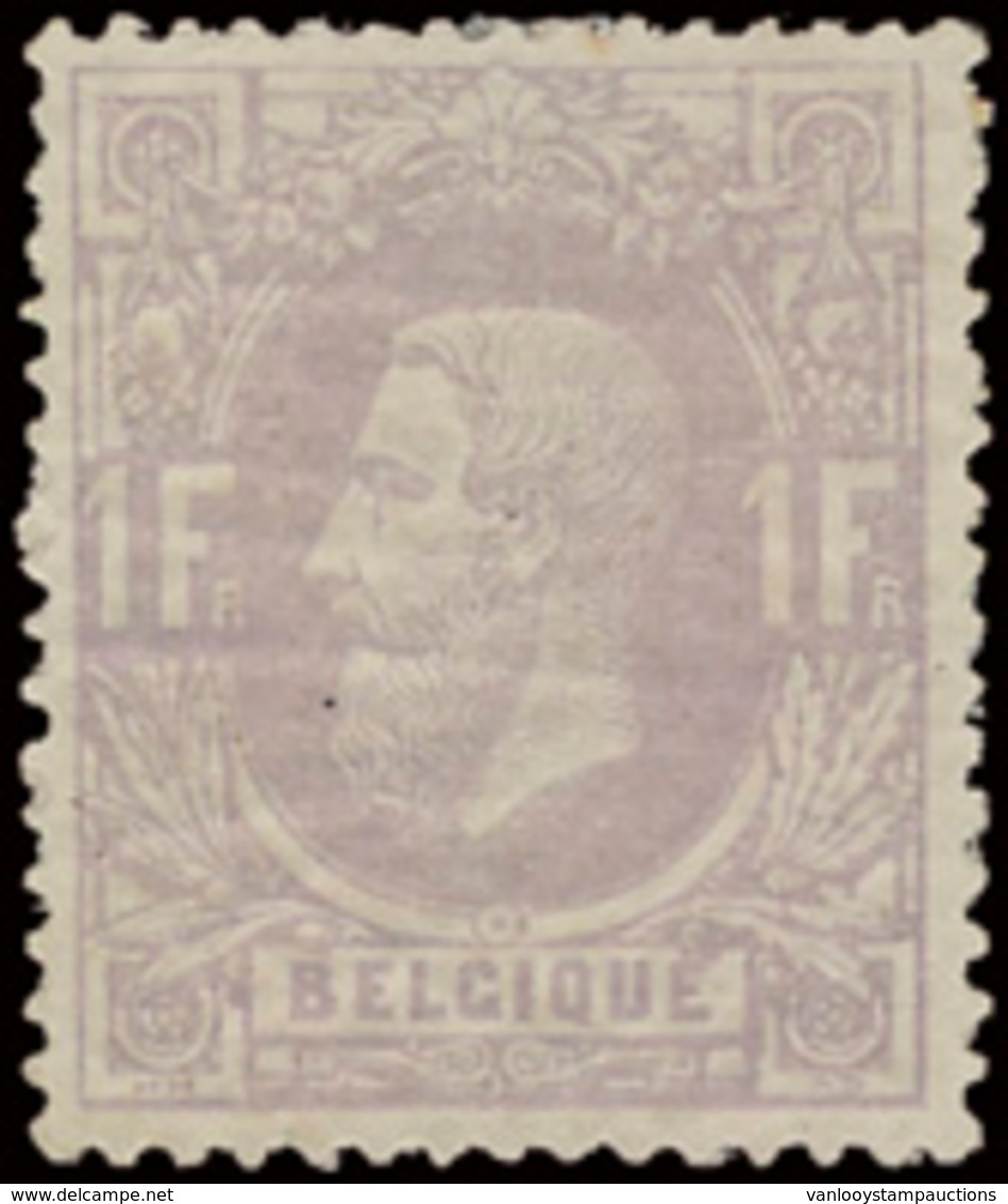 ** N° 36 '1 Fr Mauve' Quasi Perfe - 1869-1883 Leopold II