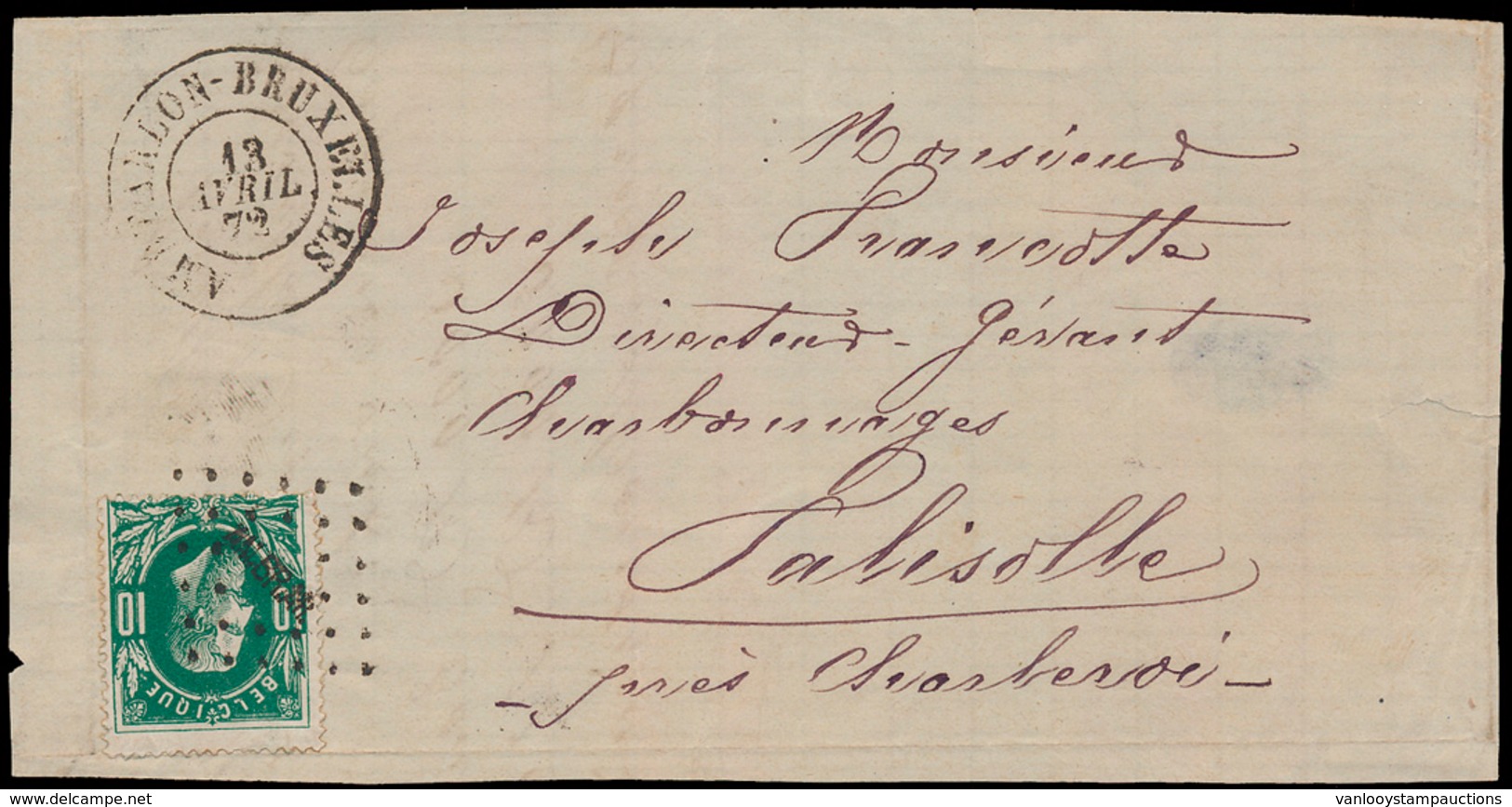 N° 30, Op Briefvoorzijde Met A - 1869-1883 Leopold II