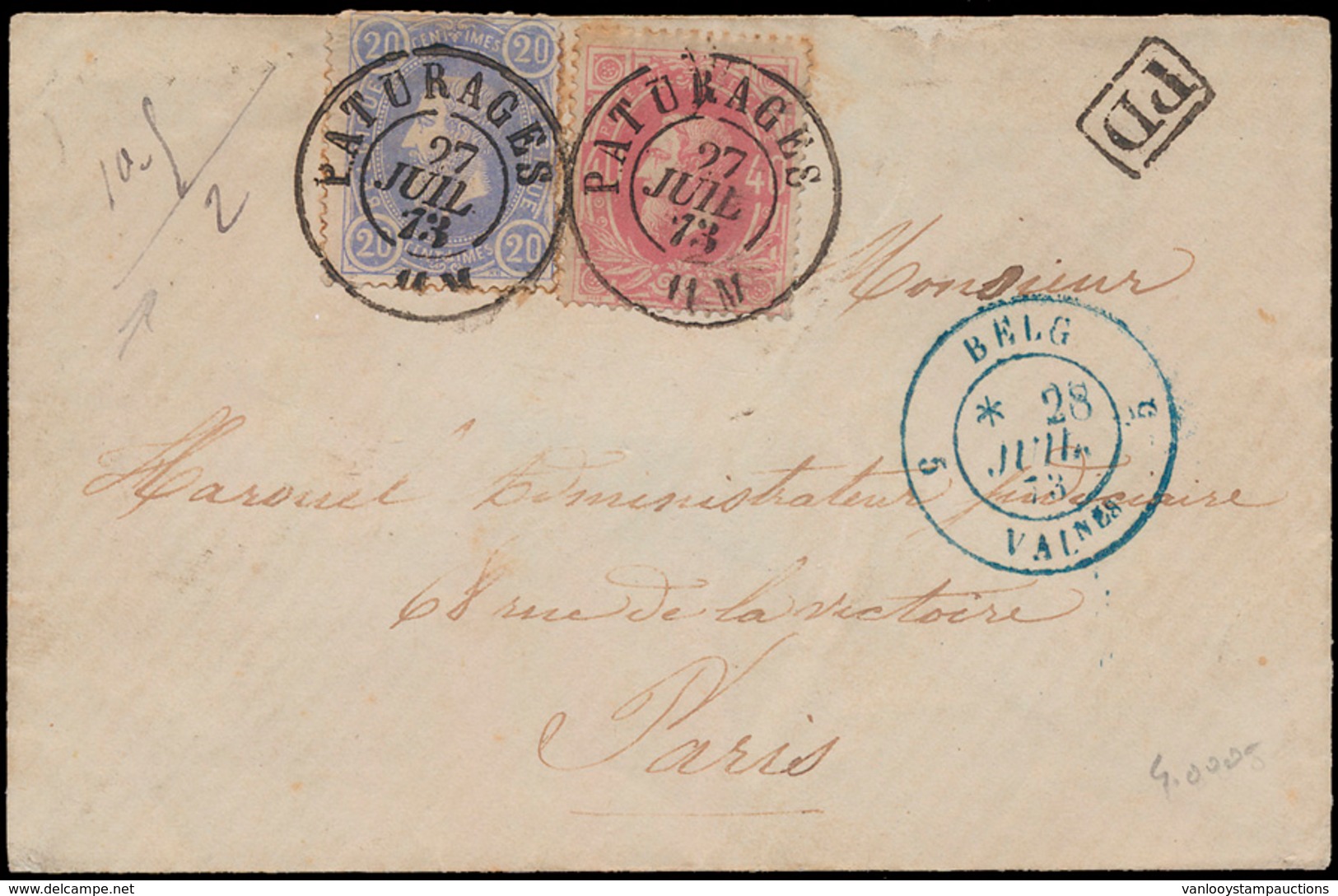 ) N° 31 En 34, Op Mooi Briefje U - 1869-1883 Leopold II