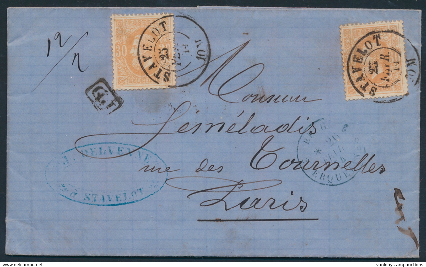 ) N° 33 (2x), Op Mooie Brief Uit - 1869-1883 Leopold II