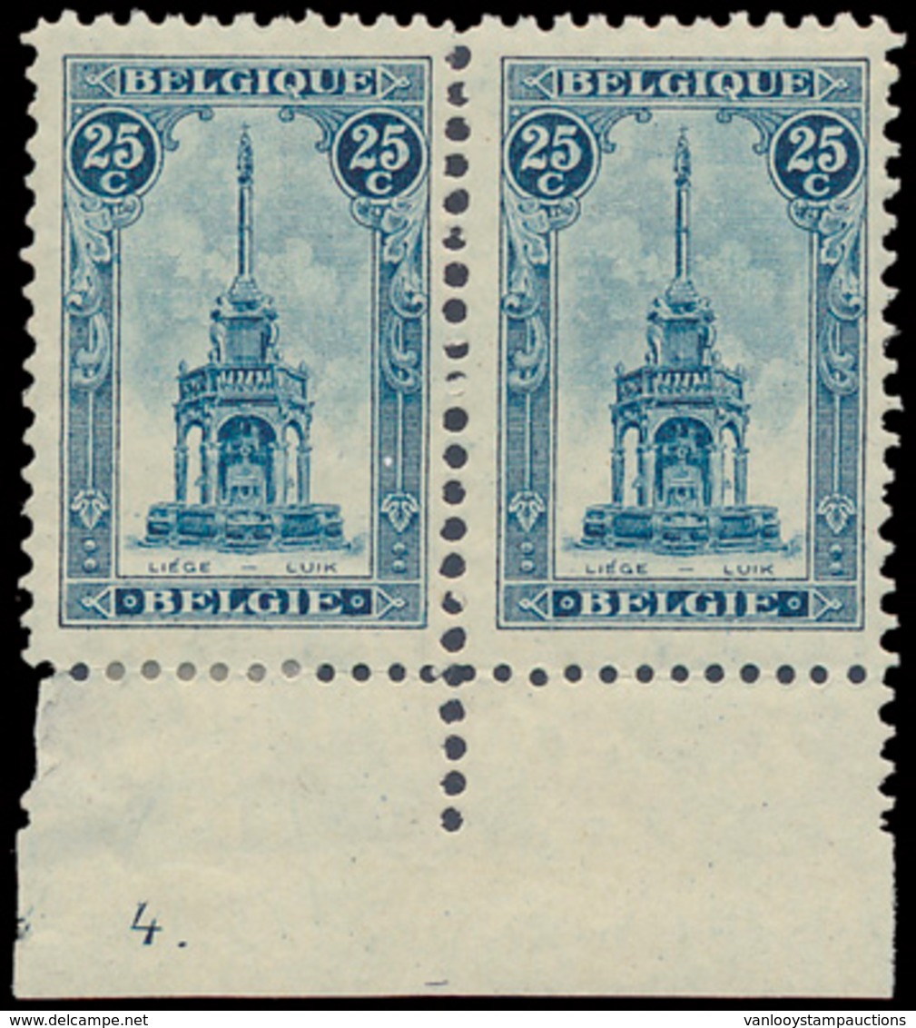 * N° 164 (in Paar), Met Plaatnr. - Unused Stamps