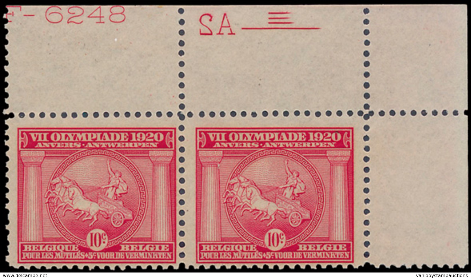 ** N° 180 (in Paar), Met Plaatnr. - Unused Stamps