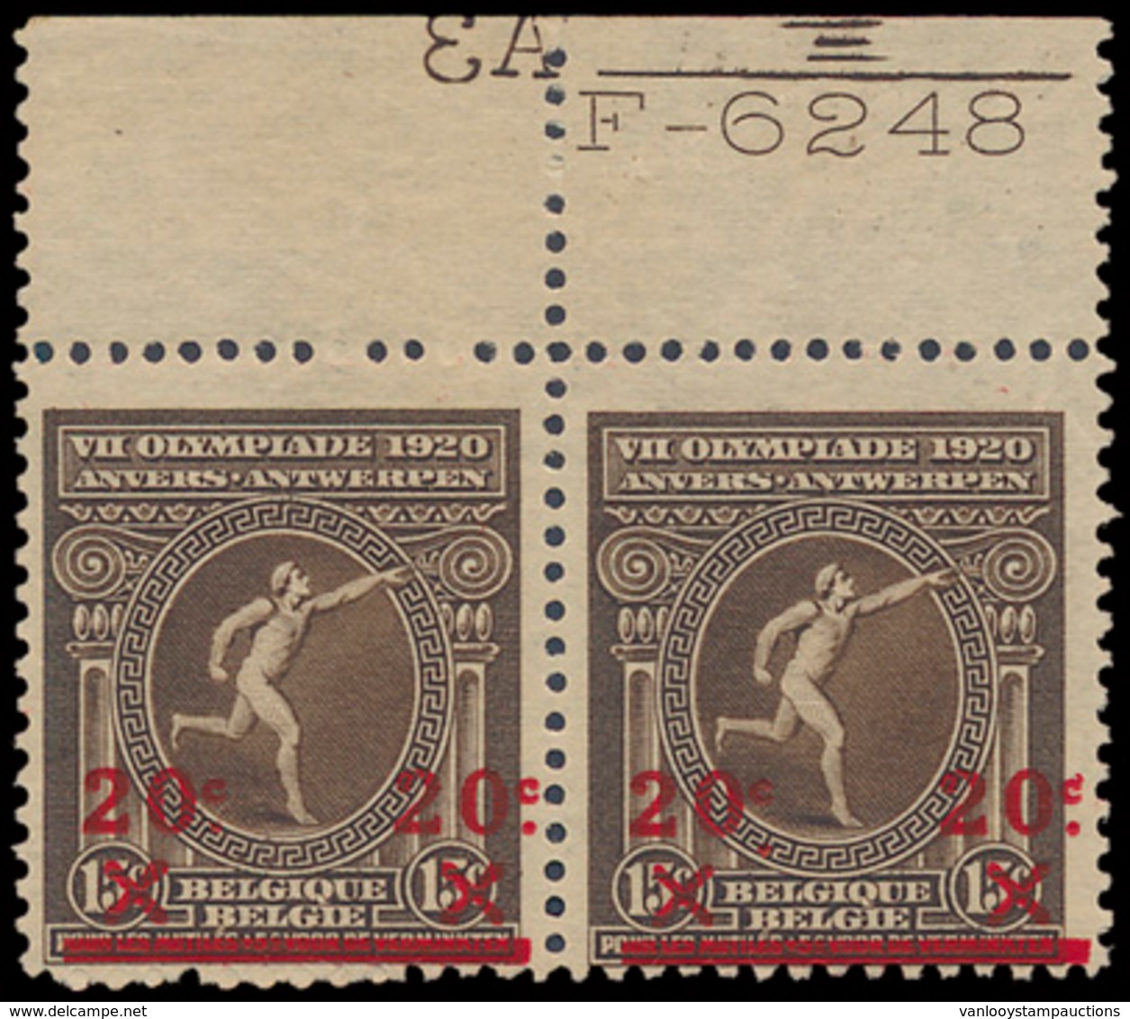 * N° 186 (in Paar), Met Plaatnr. - Unused Stamps