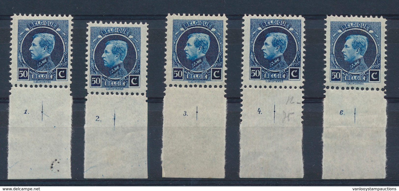 ** N° 187 '50 Cent. Donkerblauw' - 1921-1925 Small Montenez