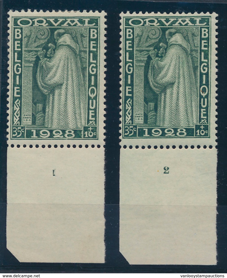 * N° 260 '35c Groen' (2x), Plaat - Unused Stamps