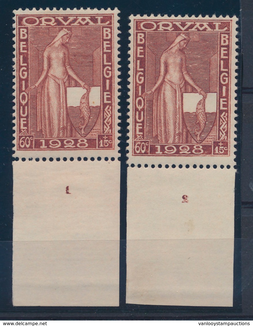 * N° 261 '60c Roodbruin' (2x), P - Unused Stamps