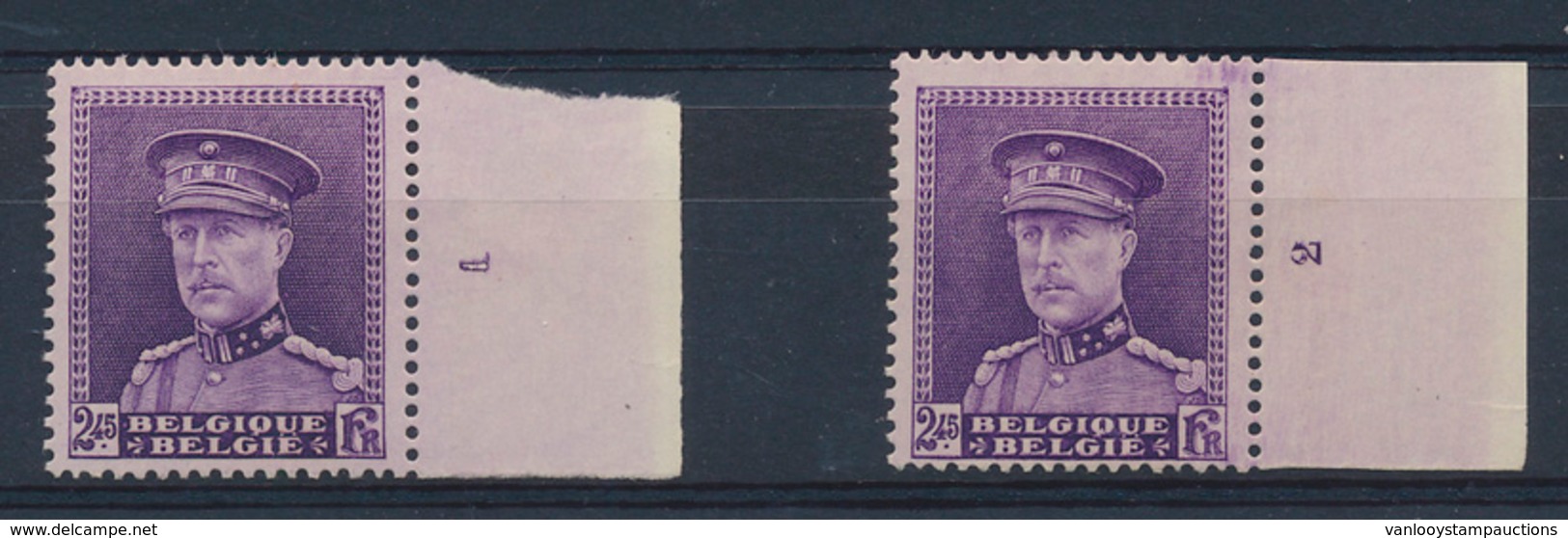 **/* N° 322 '2,45 F Violet' (2x), P - 1931-1934 Kepi