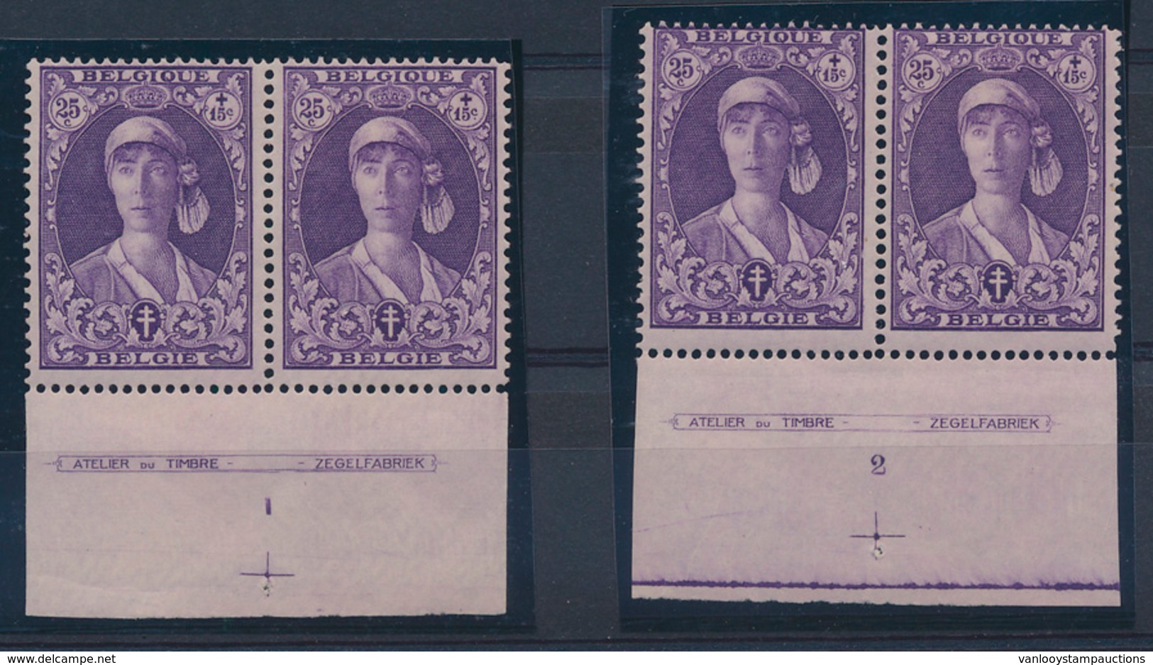 * N° 327 '25 Cent. Violet' (2x), - Unused Stamps