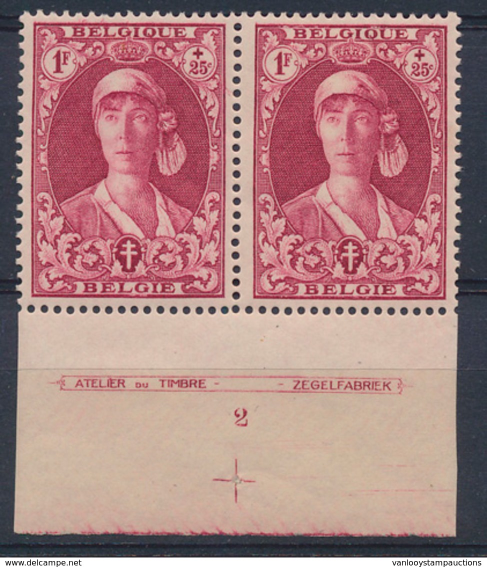 * N° 330 '1 Fr Karmijnrood', Pla - Unused Stamps