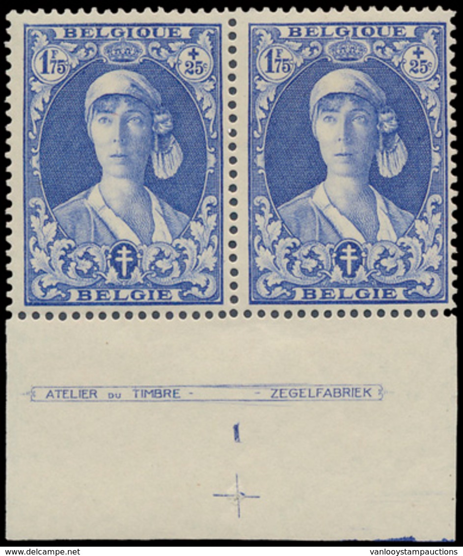 * N° 331 '1,75 Fr Blauw', Plaatn - Unused Stamps