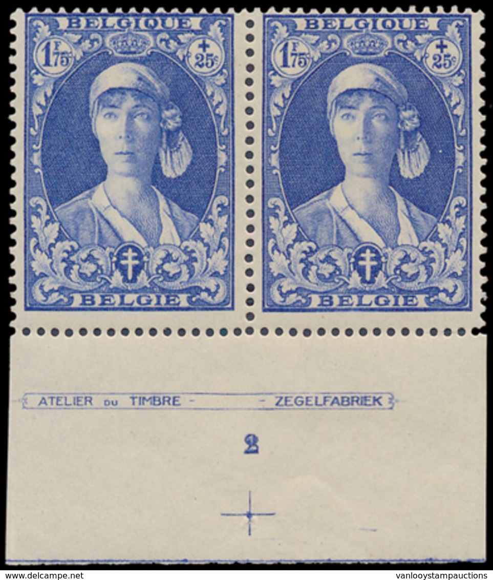 * N° 331 '1,75 Fr Blauw', Plaatn - Unused Stamps