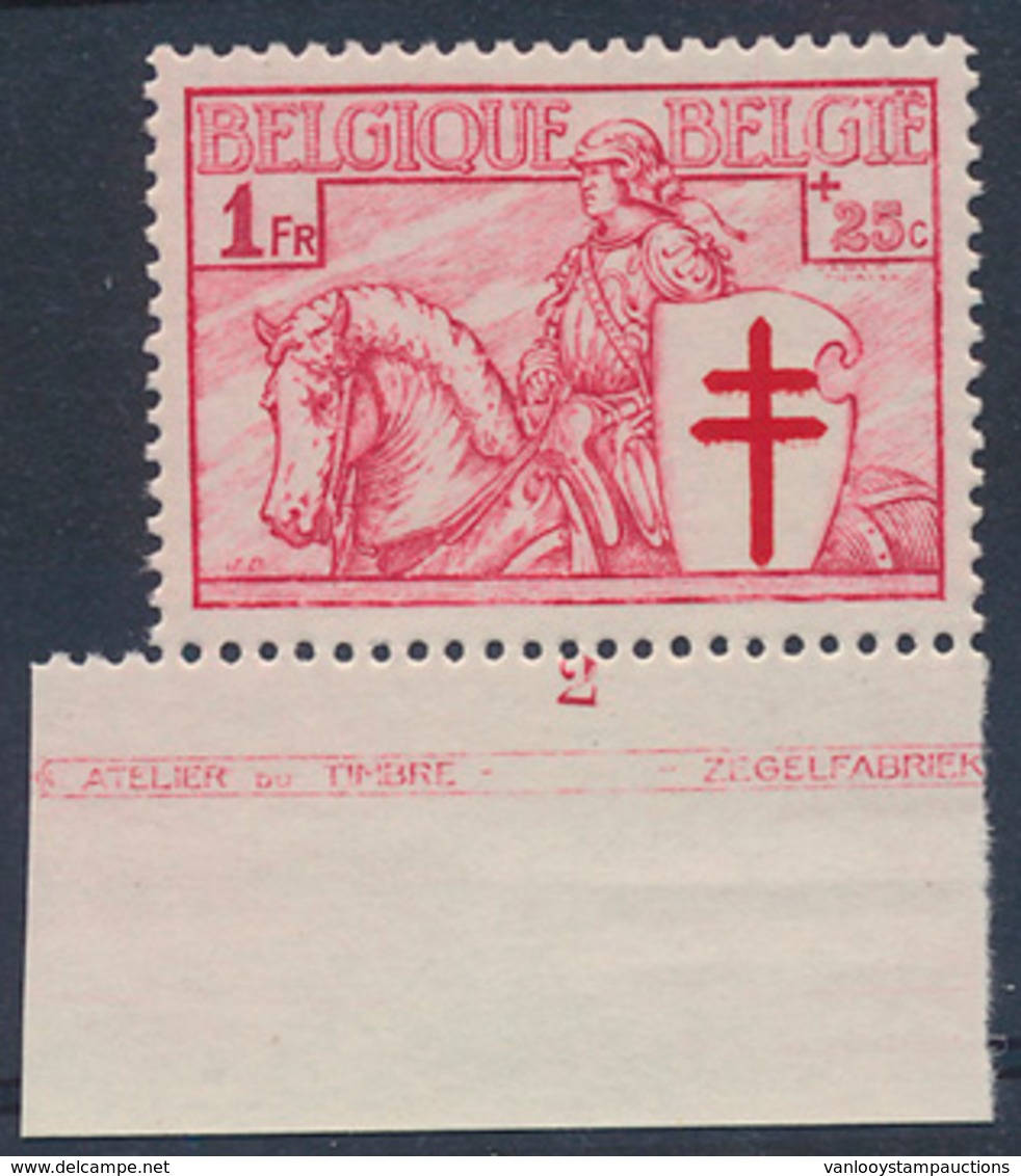 ** N° 398 '1 Fr Karmijnrood', Pla - Unused Stamps