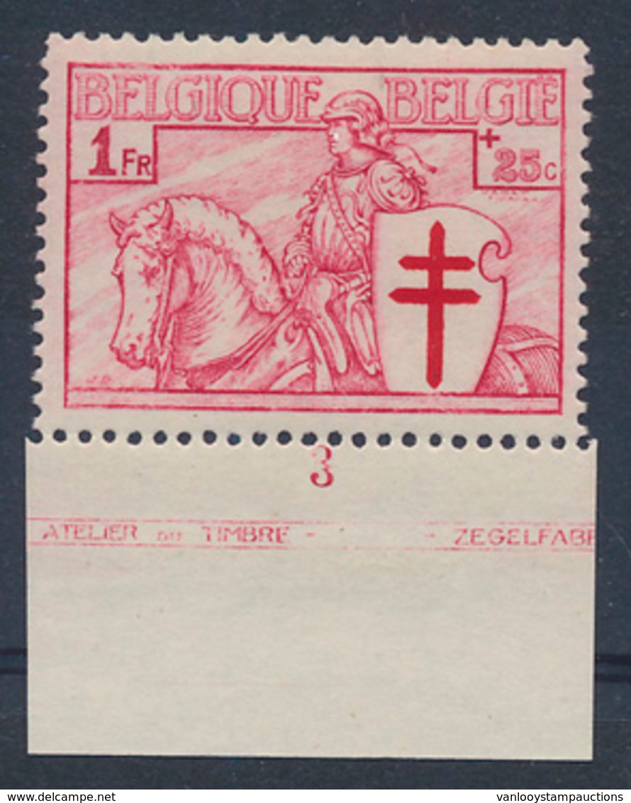 * N° 398 '1 Fr Karmijnrood', Pla - Unused Stamps