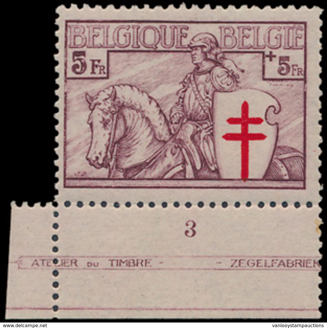 ** N° 400 '5F Violetbruin' Plaatn - Unused Stamps