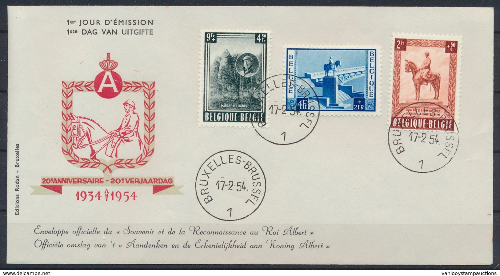 FDC N° 938/40 'Monument Albert I' - Other & Unclassified