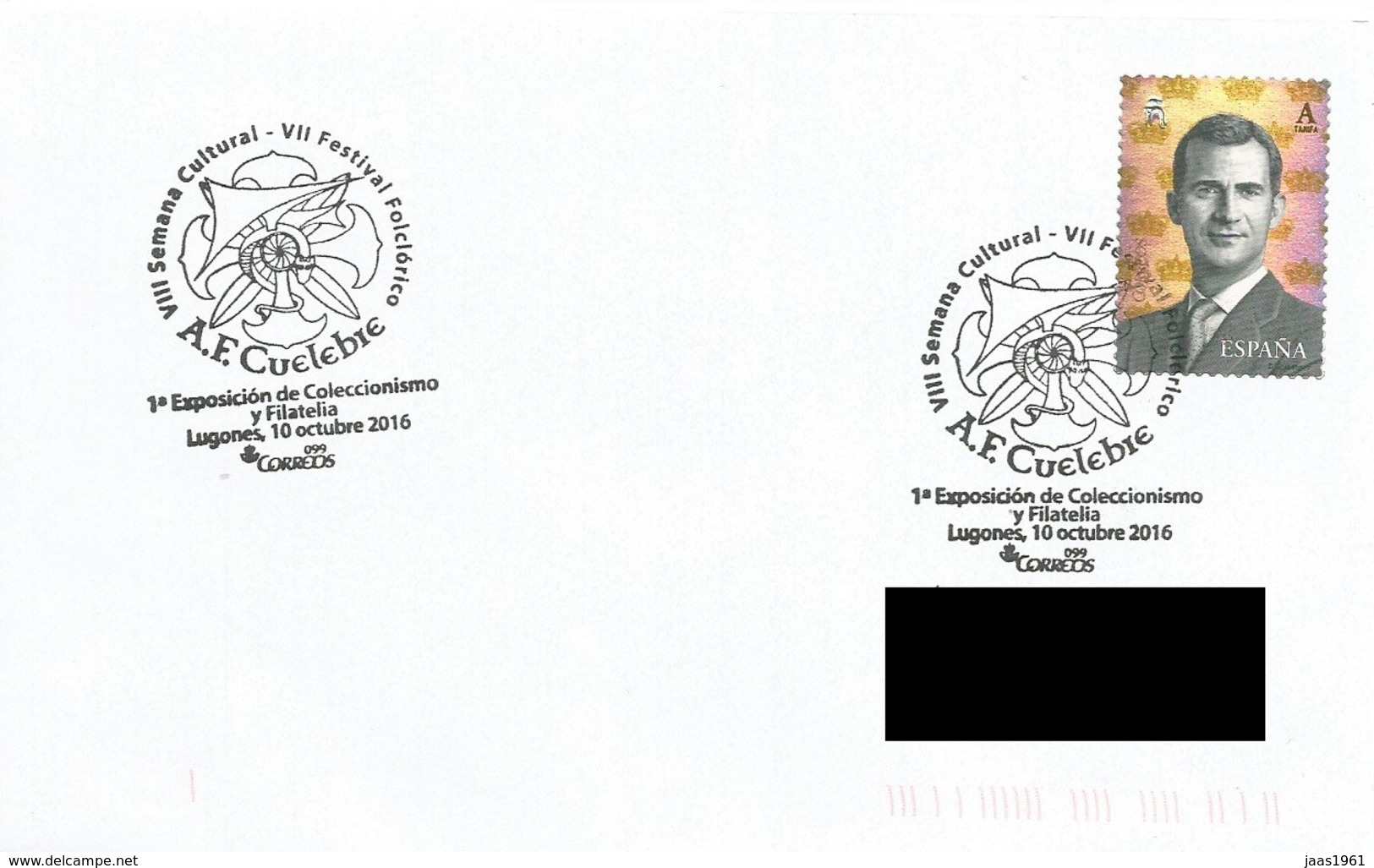 SPAIN. POSTMARK FOLKLORIC FESTIVAL. LUGONES 2016 - Altri & Non Classificati