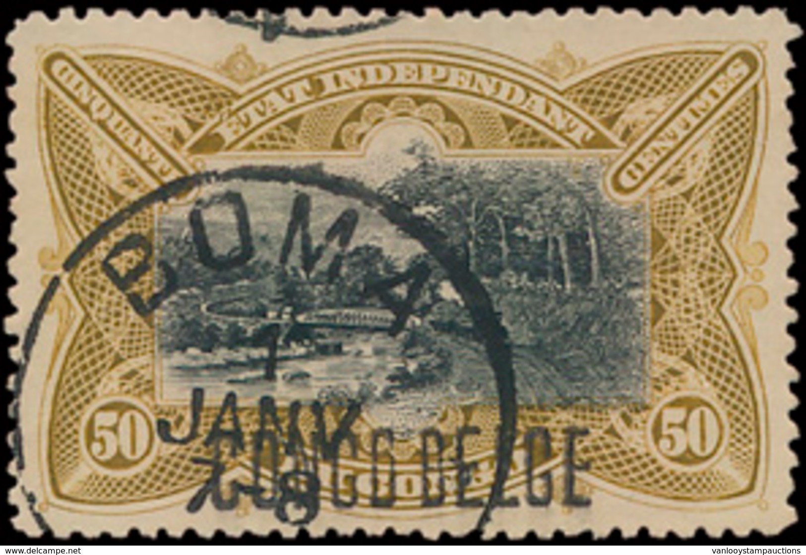 N° 35 B2 '50c Olijf, Met Opdru - Unused Stamps