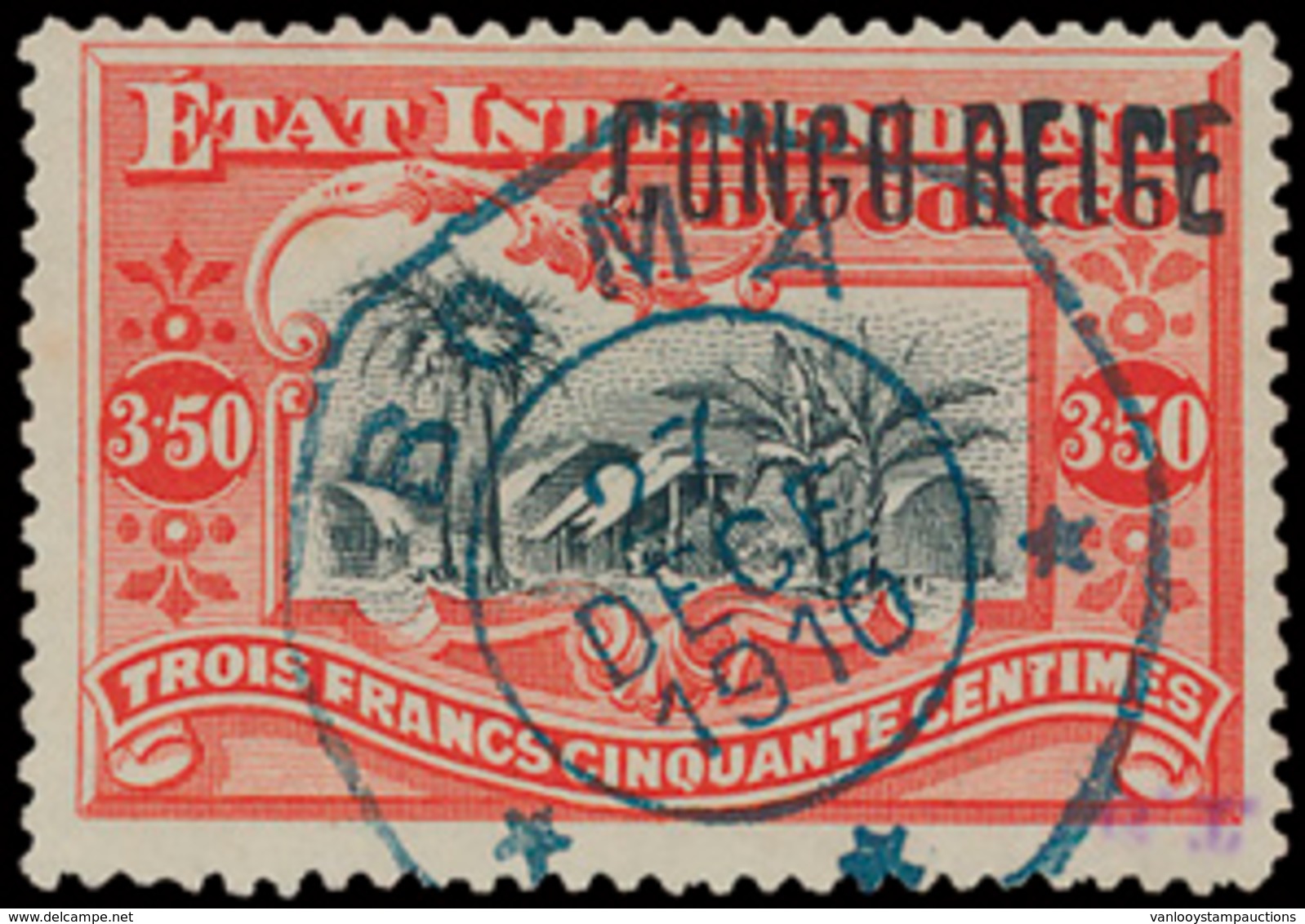 N° 37 L5 '3,50 Fr Vermiljoen' - Unused Stamps