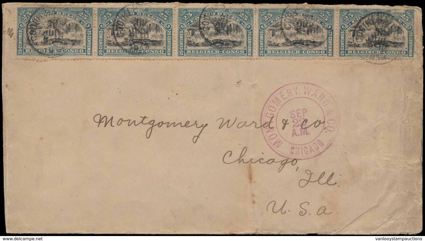 ) 1913, N° 57 (strip Van 5) '25c - Covers & Documents