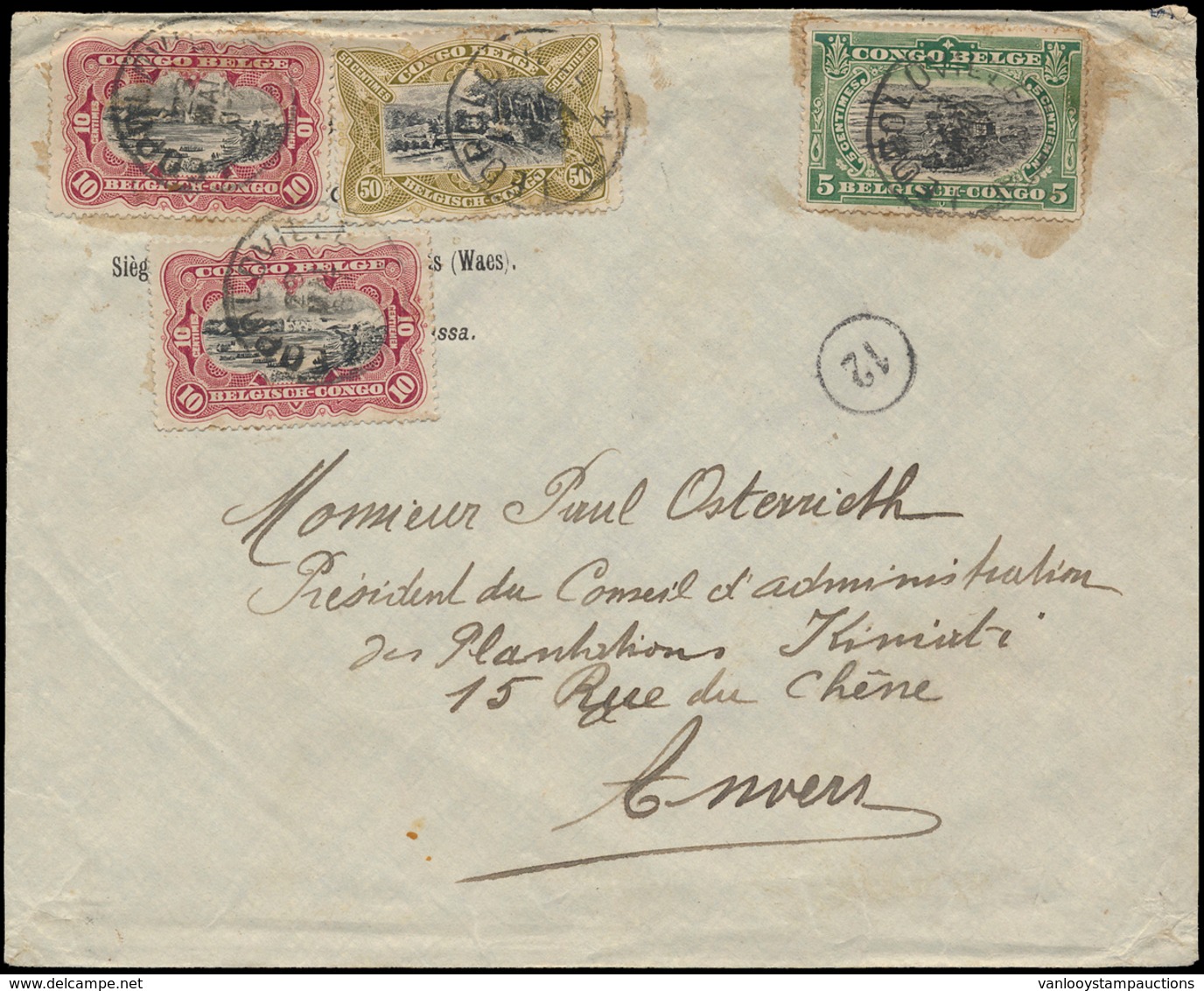 ) 1914, N° 54, 55 (2x) En 59 '5c - Covers & Documents