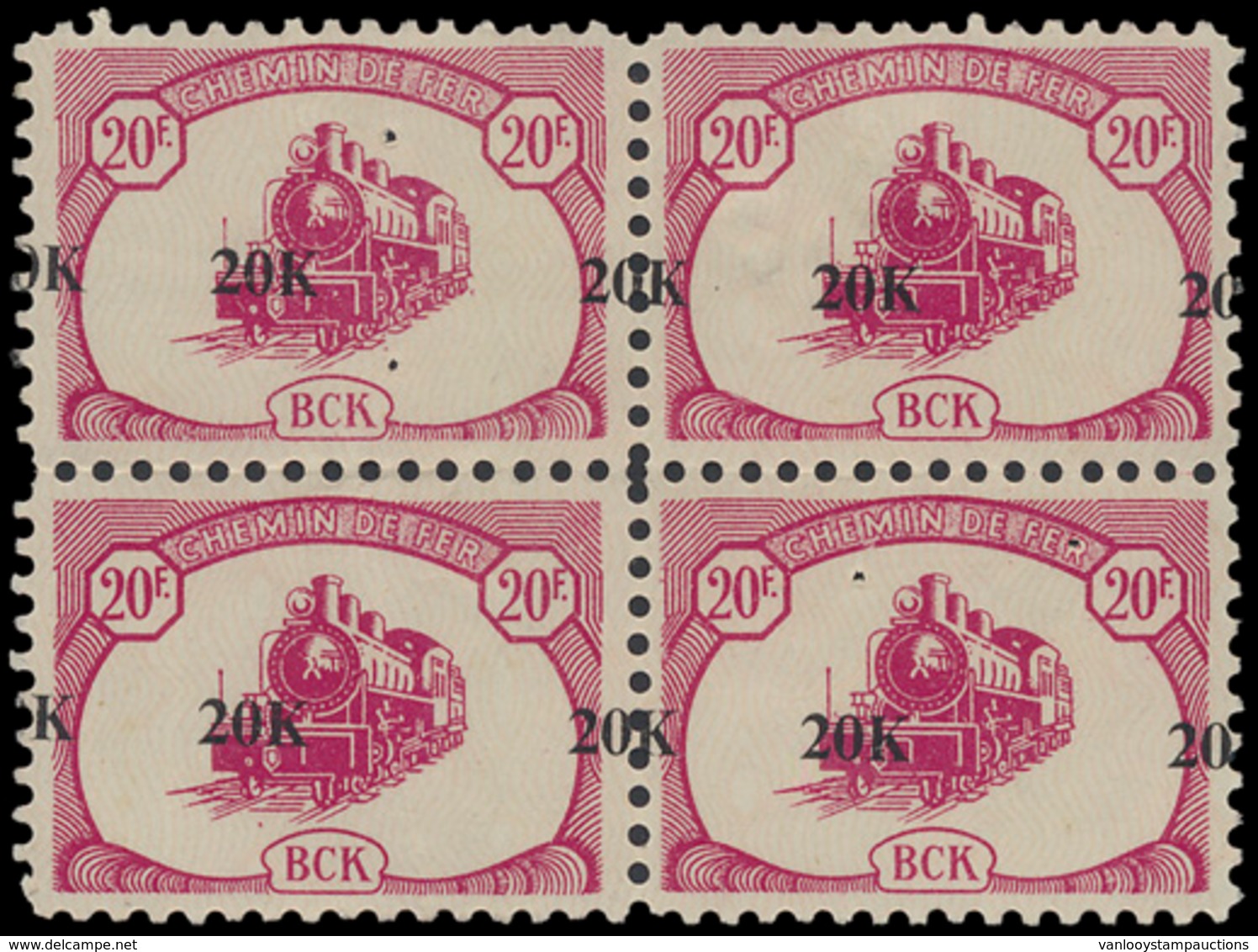 ** CP 41-Cu (Blok Van 4) '20 K Op - Unused Stamps
