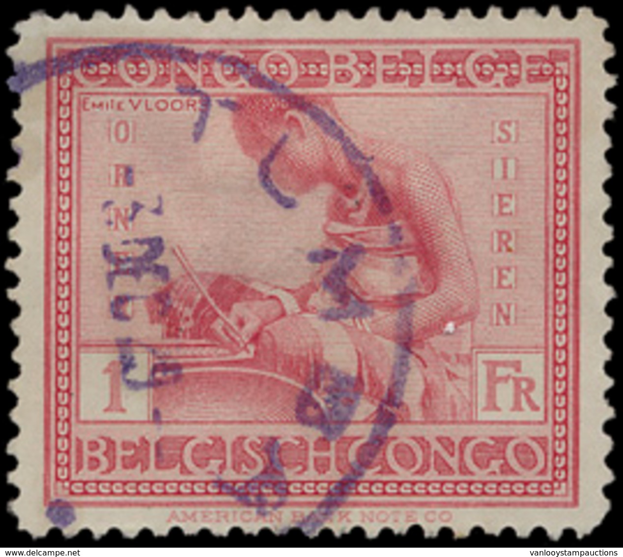N° 128 '1 Fr Rozekarmijn- Vloo - Unused Stamps