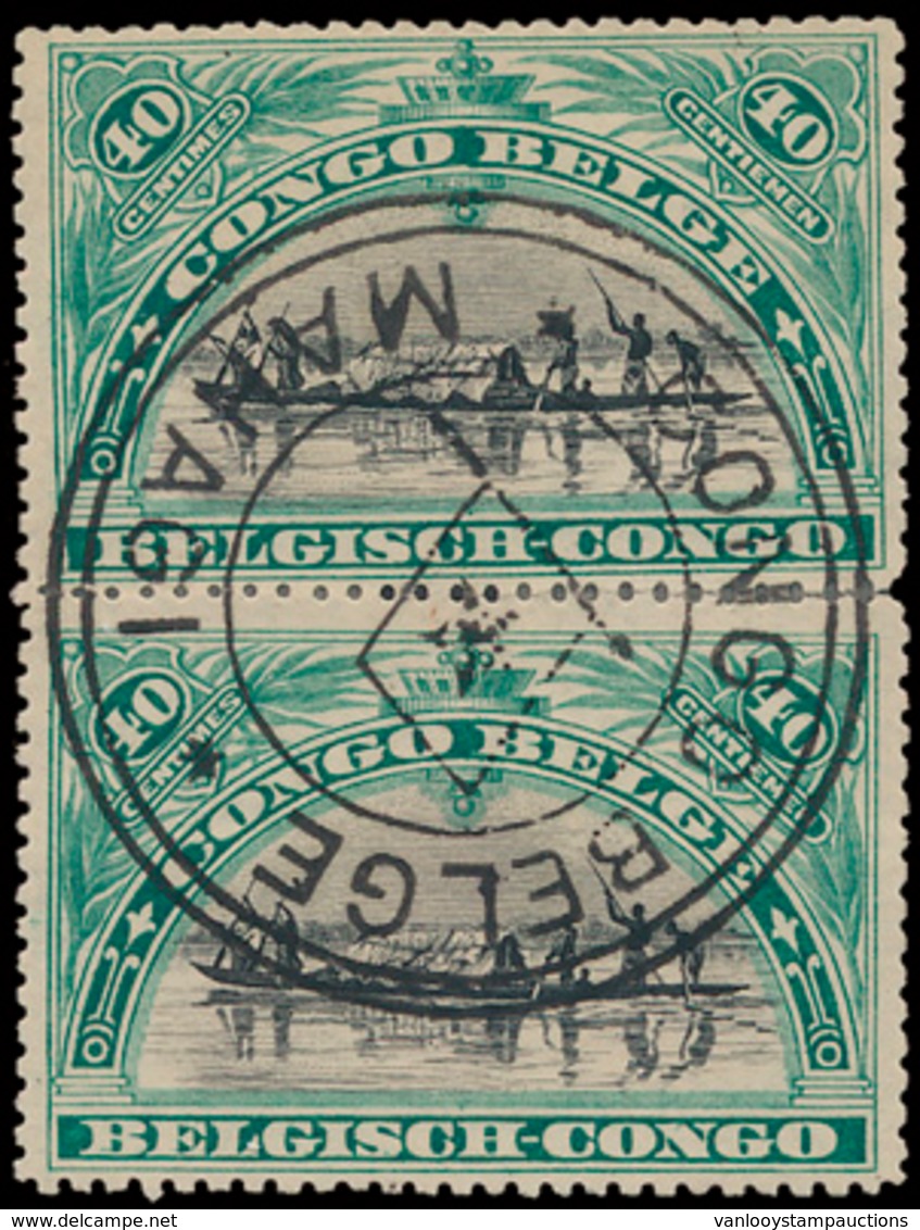 N° 58 '40c Blauwgroen, Tweetal - Used Stamps