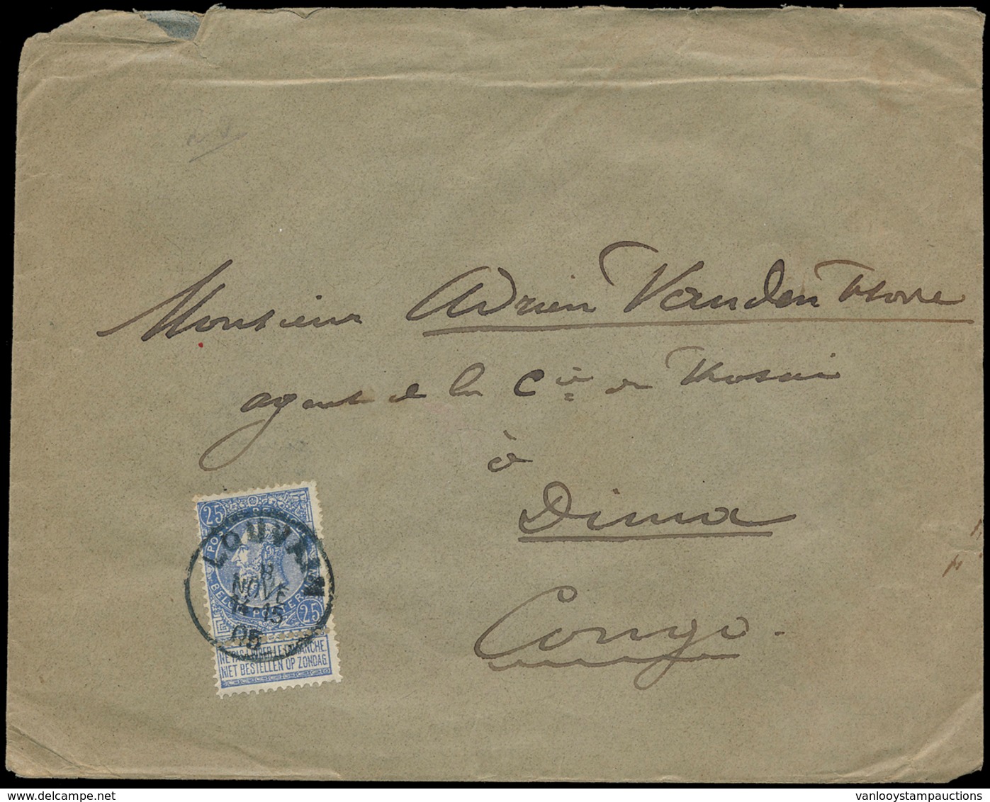 ) 1905, België Fijne Baard 25c B - Covers & Documents